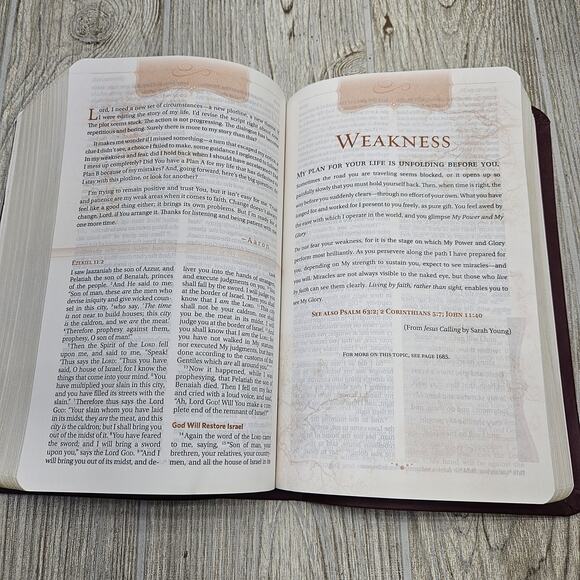 Jesus Calling Devotional Bible NKJV Thomas Nelson Brown‎ Leather Hardcover Gift - Picture 10 of 12
